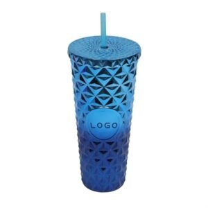 24oz Electroplated AS Tumbler with Straw and Custom Logo