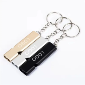 Aluminum Alloy Dual-Tube Survival Whistle with Keychain
