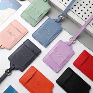 Custom PU Leather Luggage Tags with Buckle and ID Window