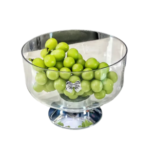 Luxury Clear PET Footed Fruit Bowl with Elegant Stand