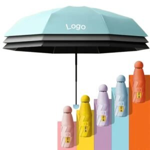 Compact Folding Umbrella with UV Protection and Logo