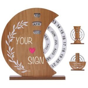 Wooden Rotating Desk Calendar
