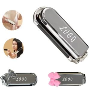 Portable Folding Hairbrush with Detachable Mirror