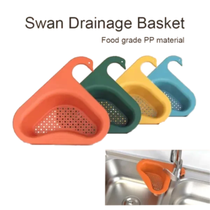 Swan-Shaped Draining Basket, Food-Grade PP, Durable Kitchen