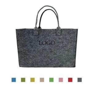 Large Capacity Felt Tote Bag, Customizable Logo