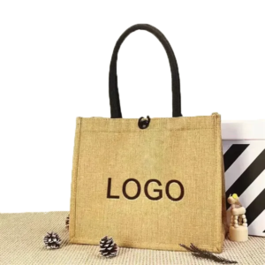 Customizable Jute Tote Bag with Polyester Lining