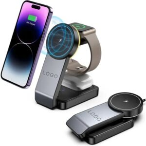 Foldable Magnetic 3-in-1 Wireless Fast Charging Stand