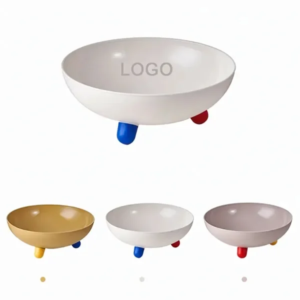 Colorful Tripod Plastic Fruit Bowl for Home or Table Display