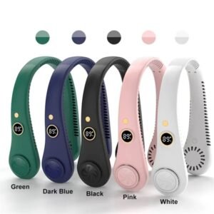 Custom LED Display Neck Fan with USB Rechargeable Turbo