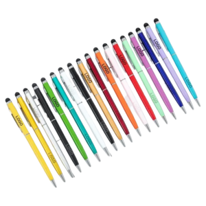 Slim Custom Metal Stylus Ballpoint Pen with 20+ Colors