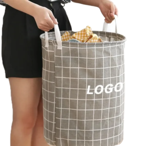 Foldable Cotton Linen Waterproof Laundry Storage Basket